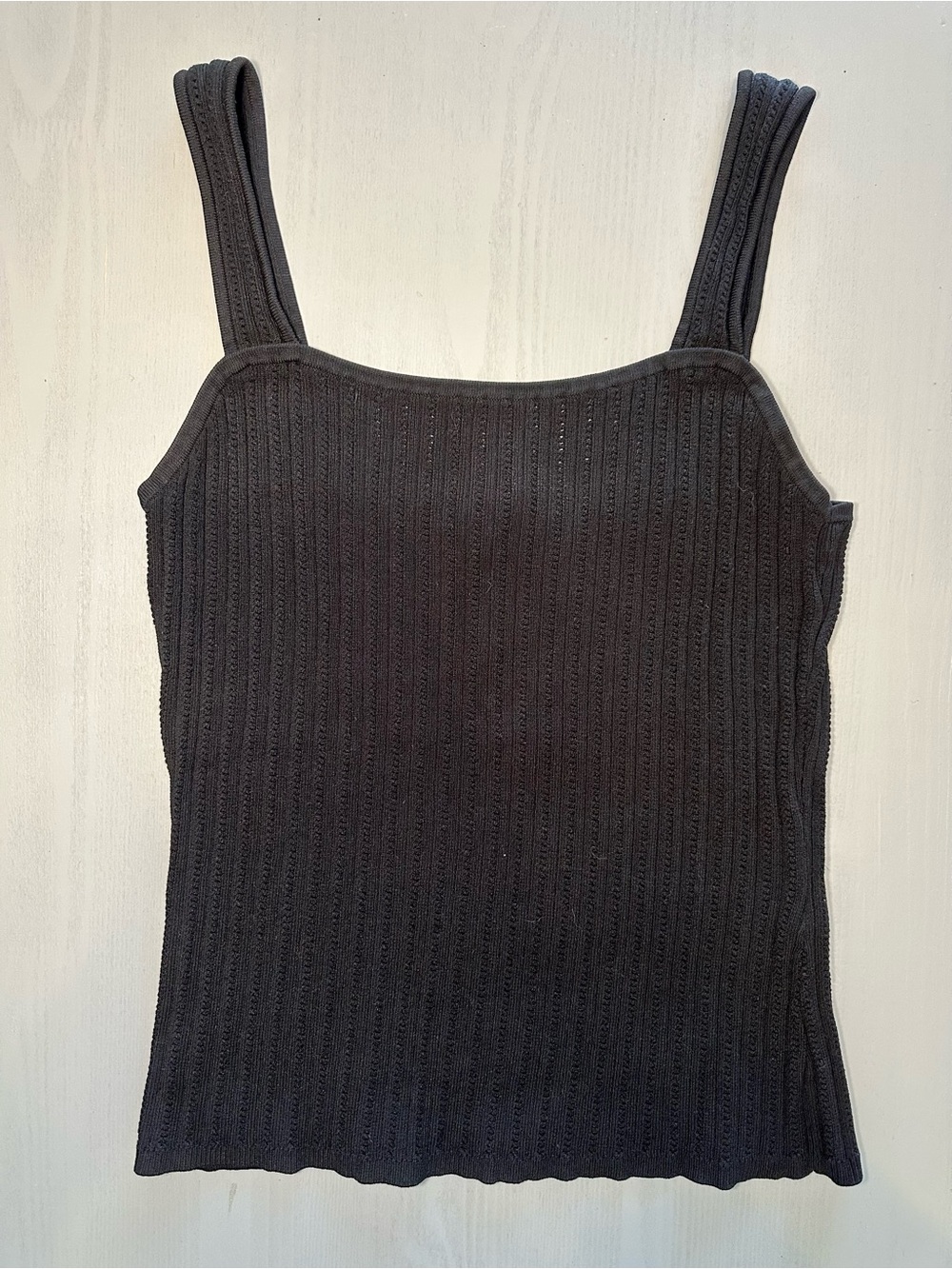 White House Black Market Black Ribbed Knit Camisole